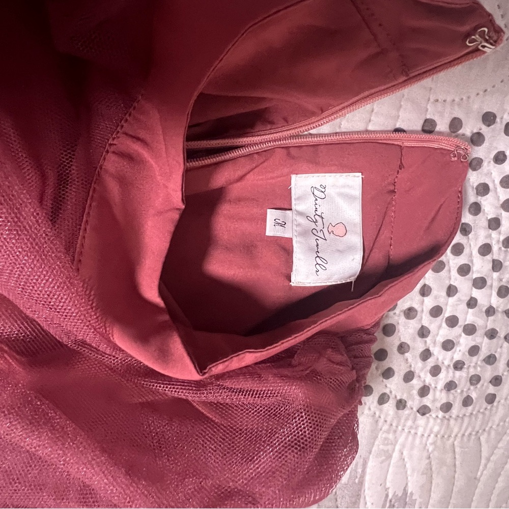 Ginger G Deep Red Mesh Dress